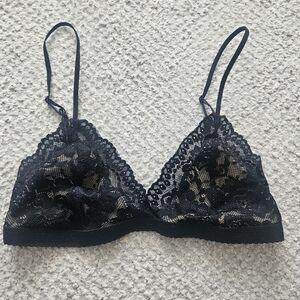 TALULA Monetery Bralette Black Lace Cream Lingerie XS Aritzia